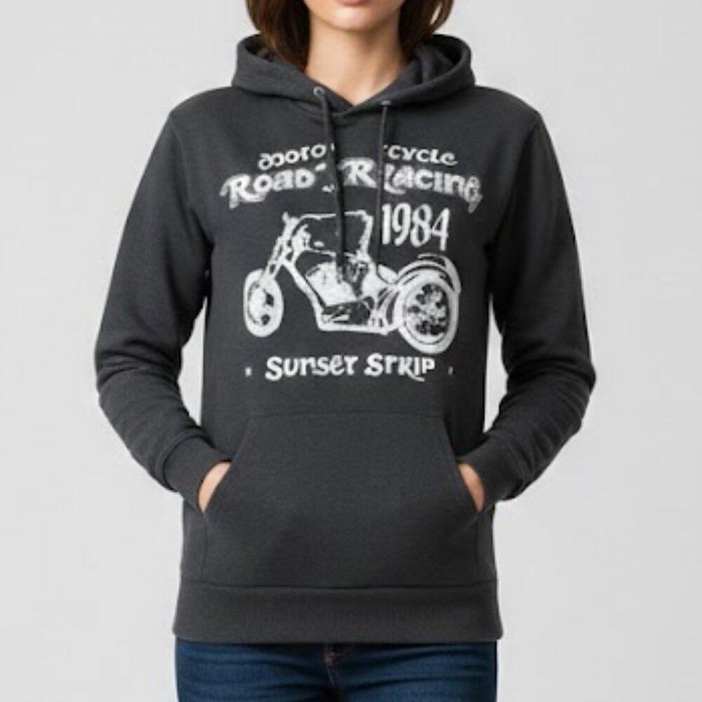 Peachie Keen Hoodie Sweatshirt Women' Small Black Motorcycle